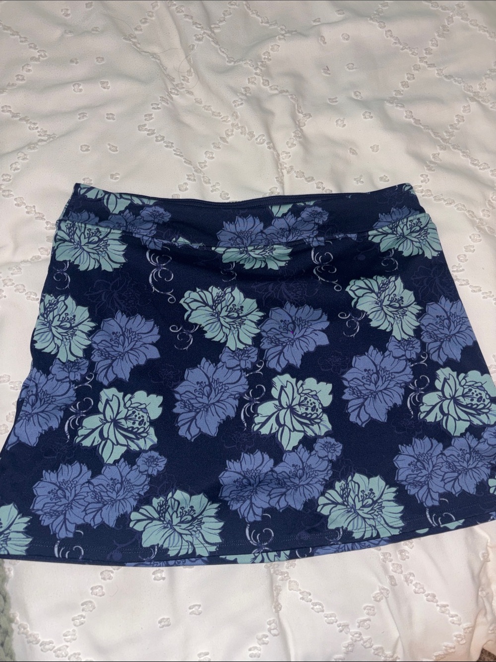Navy Floral A-Line Skort - Blue Florale Print